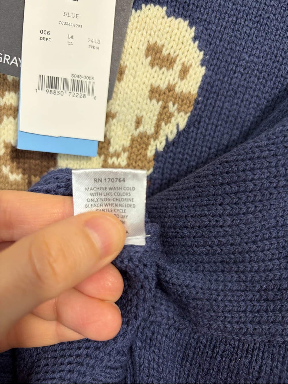 NWT Grayson Threads Patriotic Bear Cropped Crewneck Sweater in Blue Size XL - Picture 8 of 9